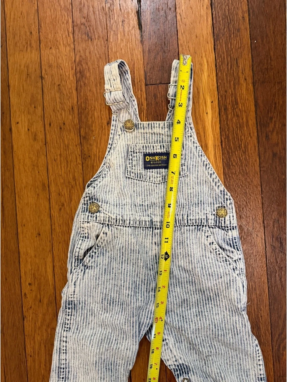 Vintage Oshkosh B'Gosh Vestbak Overalls, Railroad Stripe, 18M